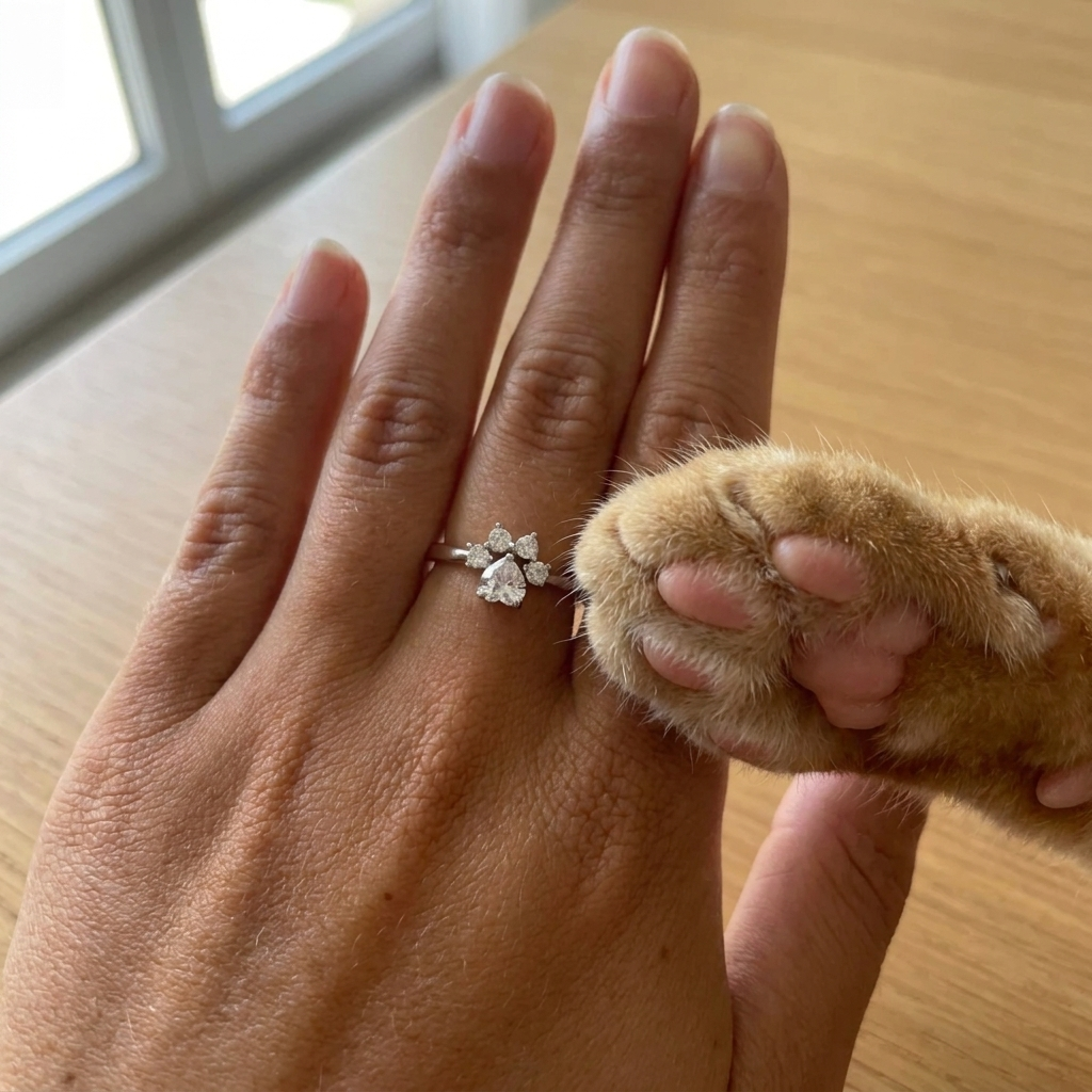 Bague patte de chat